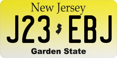 NJ license plate J23EBJ