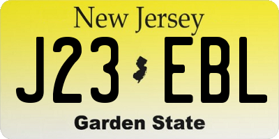 NJ license plate J23EBL