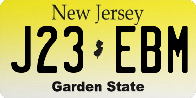 NJ license plate J23EBM