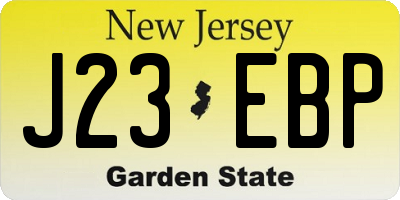 NJ license plate J23EBP