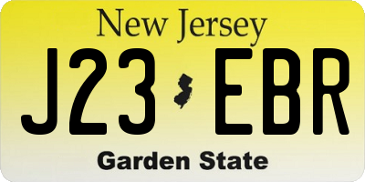 NJ license plate J23EBR