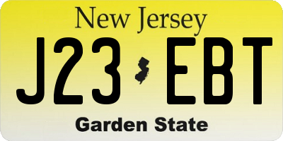 NJ license plate J23EBT