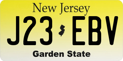 NJ license plate J23EBV