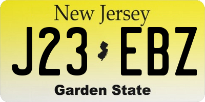 NJ license plate J23EBZ