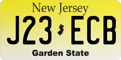 NJ license plate J23ECB