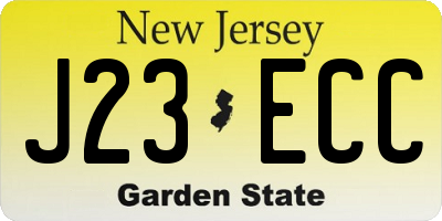 NJ license plate J23ECC