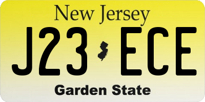 NJ license plate J23ECE