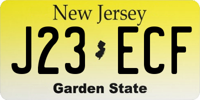 NJ license plate J23ECF