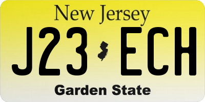 NJ license plate J23ECH