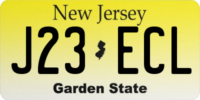 NJ license plate J23ECL