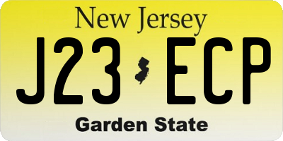 NJ license plate J23ECP