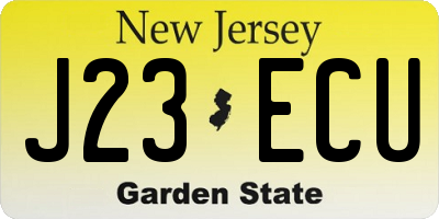 NJ license plate J23ECU