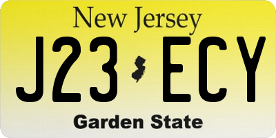 NJ license plate J23ECY
