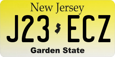 NJ license plate J23ECZ
