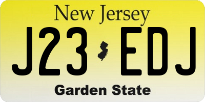 NJ license plate J23EDJ