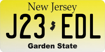 NJ license plate J23EDL