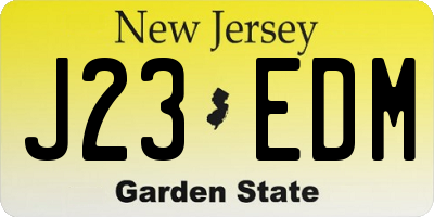 NJ license plate J23EDM