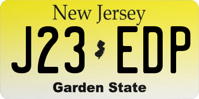 NJ license plate J23EDP