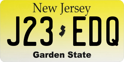 NJ license plate J23EDQ