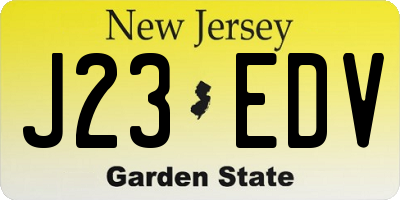 NJ license plate J23EDV