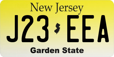 NJ license plate J23EEA