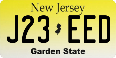 NJ license plate J23EED