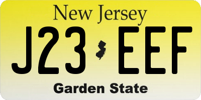 NJ license plate J23EEF