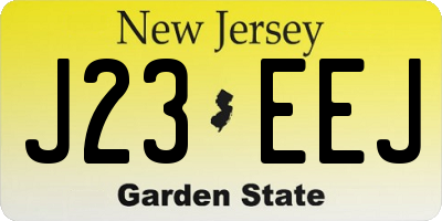 NJ license plate J23EEJ
