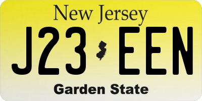 NJ license plate J23EEN