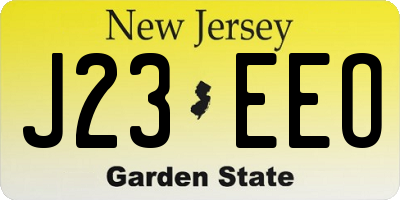 NJ license plate J23EEO