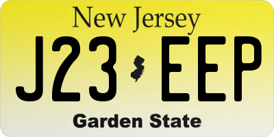 NJ license plate J23EEP