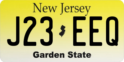 NJ license plate J23EEQ