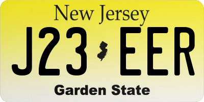 NJ license plate J23EER