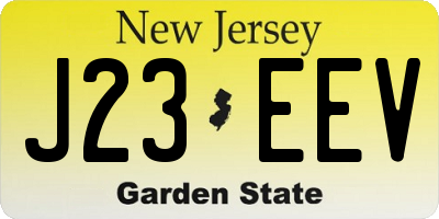 NJ license plate J23EEV