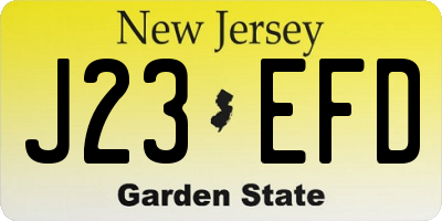 NJ license plate J23EFD