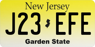 NJ license plate J23EFE