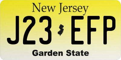 NJ license plate J23EFP