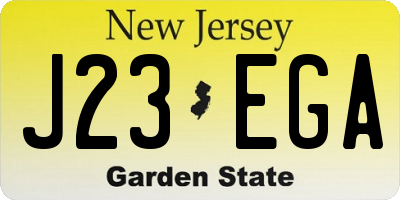 NJ license plate J23EGA