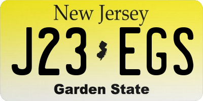 NJ license plate J23EGS