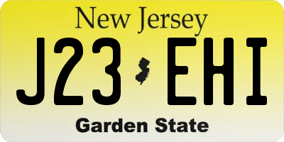 NJ license plate J23EHI