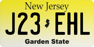 NJ license plate J23EHL