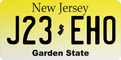 NJ license plate J23EHO