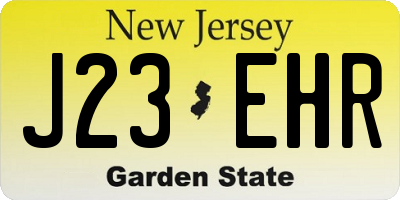 NJ license plate J23EHR