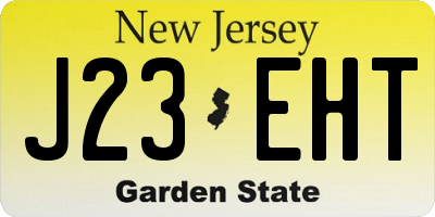 NJ license plate J23EHT