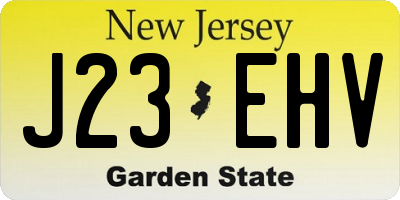 NJ license plate J23EHV