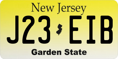 NJ license plate J23EIB