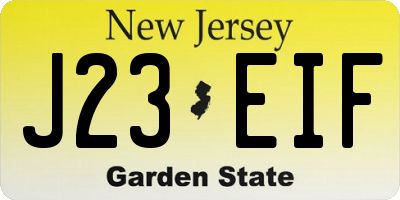 NJ license plate J23EIF