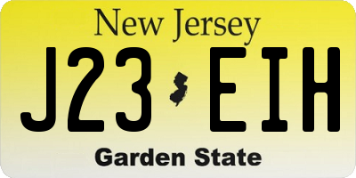 NJ license plate J23EIH