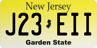 NJ license plate J23EII