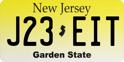 NJ license plate J23EIT